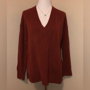 Madewell Bartlett V-Neck Sweater in the Coziest Yarn,Size-Med(?L)Oversized Fit